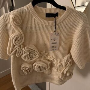 Zara sweater top with 3D detail (m)